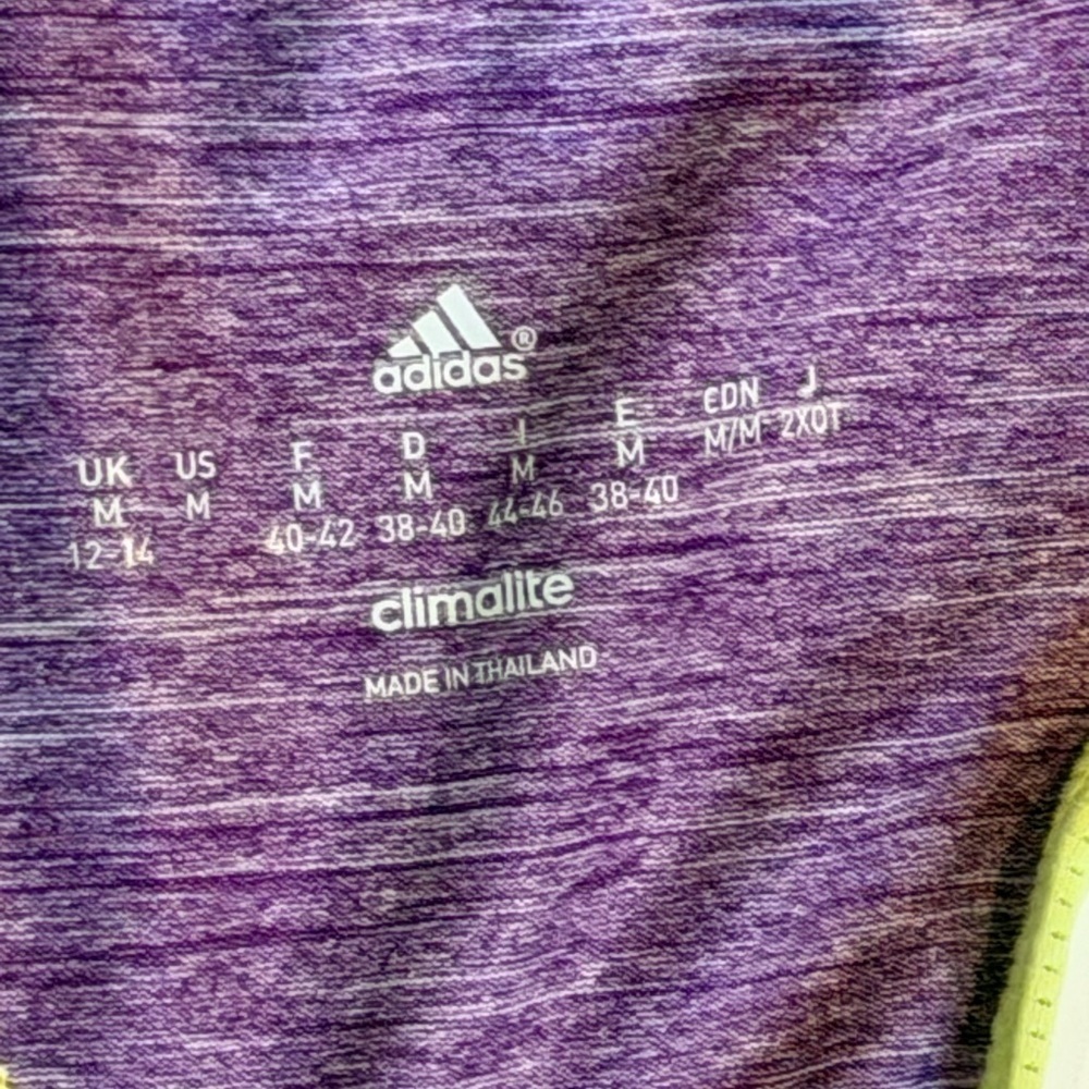 Adidas Climalite Tank “Baby Bro”Purple Heather with bright yellow trim - Picture 7 of 11